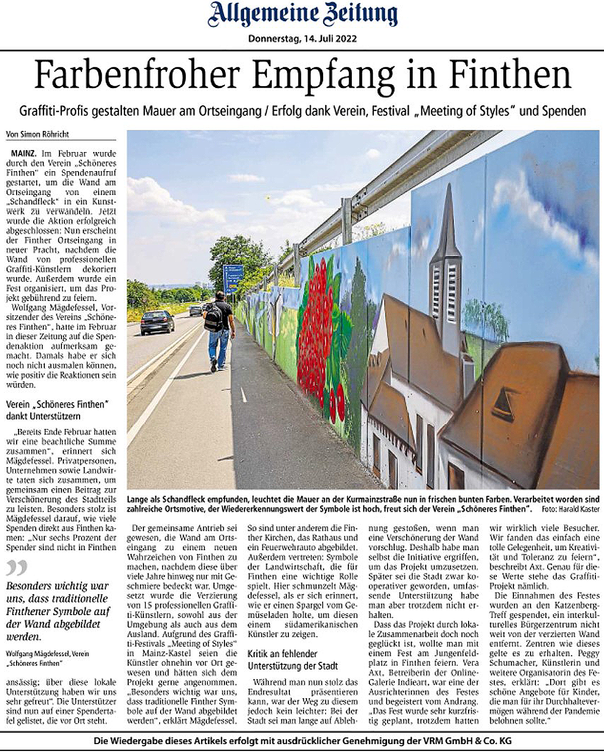 Presseartikel: Farbenfroher Empfang in Finthen